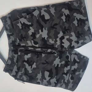 RBX Men's Athletic Camo Shorts - Black and Gray - Size MED